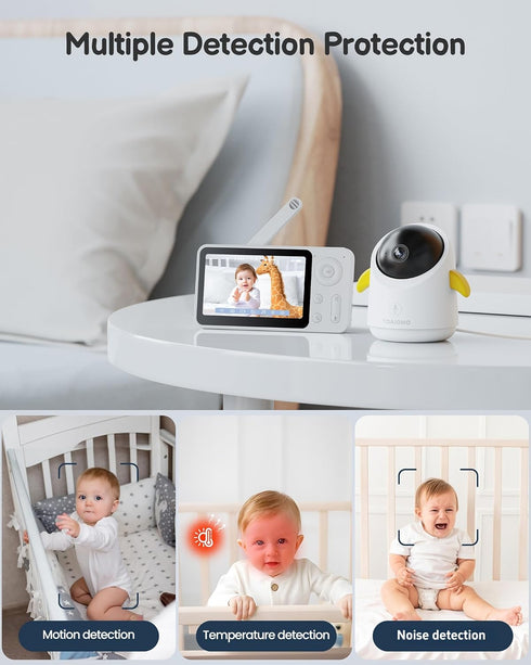 TOAIOHO 4.3' 2-Way 2.4G Baby Monitor with Camera and Audio WiFi/No WiFi: Baby Monitor WiFi Smartphone APP Control