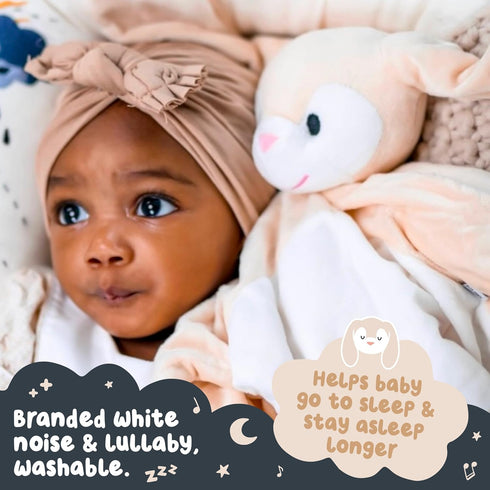 Riff Raff Baby Sleep Toy Soother - Musical Plush Bunny with White Noise & Lullaby - Lovey Security Blanket for Newborns