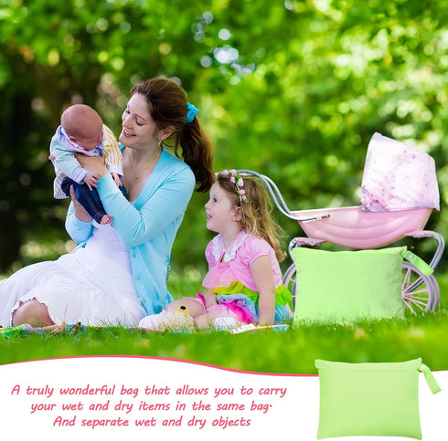 4 2 Shappy Pieces Wet Dry Bag for Baby Cloth Diapers Wet Diaper Bag Washable Travel Bags Reusable with Pockets for Pool