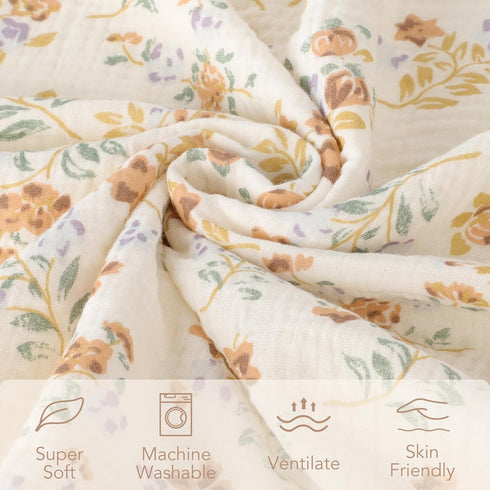 Fluffy-backed Reversible Baby Swaddle Blankets - 100% Muslin Cotton Front, Plush Dotted Fleece Back 30 x 41 Inches