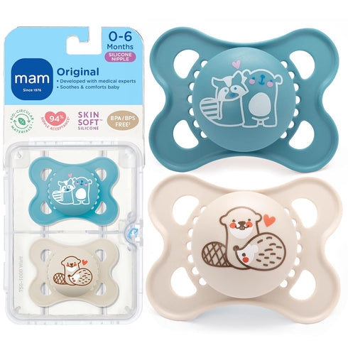MAM Original Matte Baby Pacifiers 0-6 Months, Binky for Newborn Babies, BPA-Free