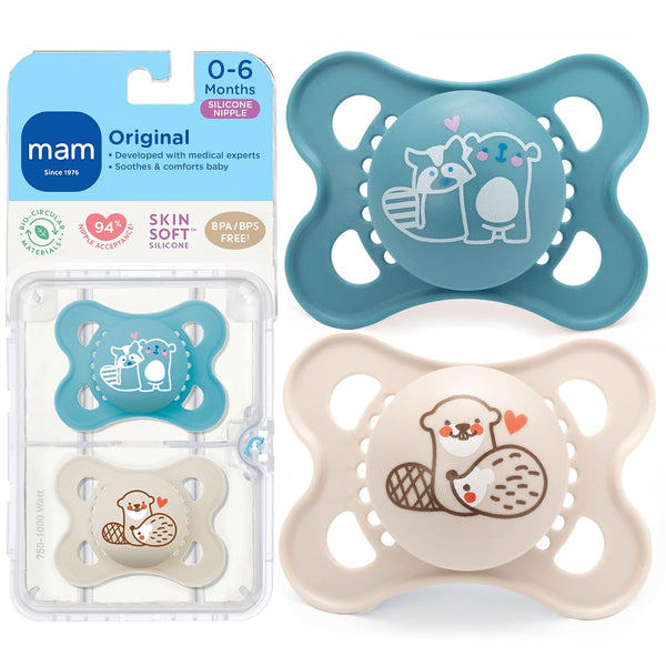 MAM Original Matte Baby Pacifiers 0-6 Months, Binky for Newborn Babies, BPA-Free
