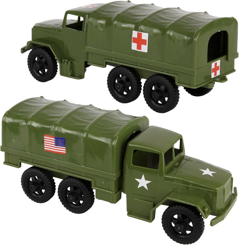 Tim Mee Toy TimMee Plastic Army Men Trucks - OD Green M34 Deuce and a