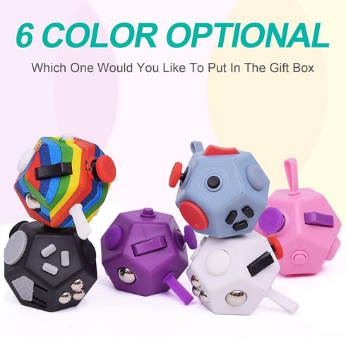 Cube,12 UOOEFUN Mini Fidget Toys Sided Cube Toys Relief Stress,Anxiety, Depression,Autism for Kids Adults Improve Focus