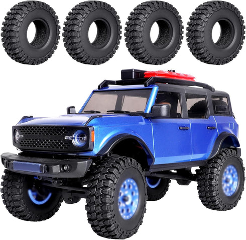 Hobbypark Soft Rubber SCX24 Tires 1.0 Rock Crawler for 1/18 TRX4M Axial SCX24 (4PCS, 54x20mm)