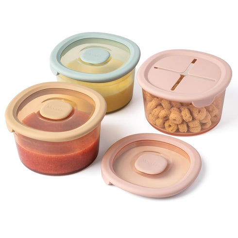 Moonkie Silicone Snack Containers for Kids | 8 oz Baby Food Storage