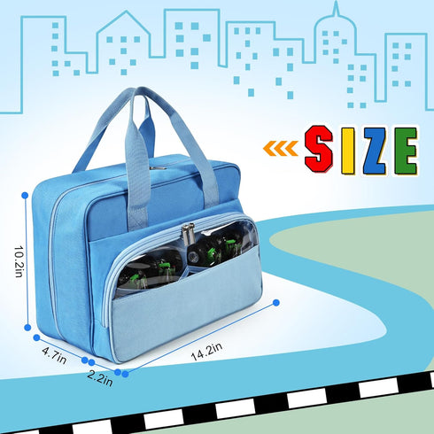 Craflakow 1:64 32 Toy Trucks Carry Case Compatible with Scale Monster Trucks, with Front Display Pocket-Holds Toy