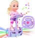 Doll Set with Remote Control Toy Electric Scooter for Kids with LED
