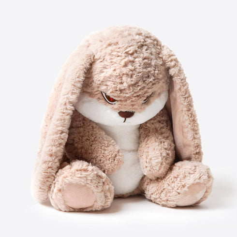 15.7" ZEIO Grumpy Bunny Stuffed Animal, Plush Rabbit Stuffed Animals with Floppy Ears, Cuddly Soft Plush Toys Huggable