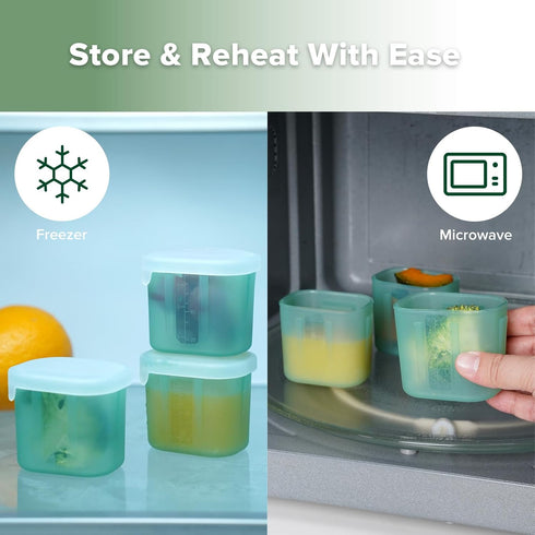 Containers,3 oz Safe,6 Pack,Pea haakaa Mini Meal Silicone Storage Silicone Baby Food Containers with Airtight