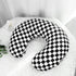 Set Checkered Nursing Pillow Cover & Crib Sheets for Boys and Girls - Black