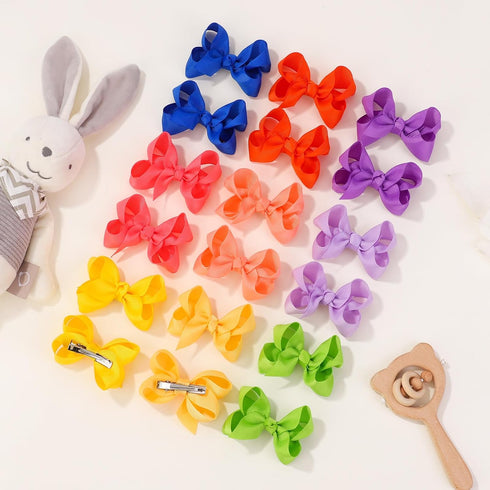 58pcs 3 Inches Grosgrain Ribbon Pinwheel Hair Bows, Alligator Clips Accessories for Baby Girls Kids