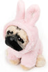 9 GUND Doug The Pug Fuzzy Pink Bunny Hoodie Doug Plush Stuffed Animal, Pink