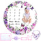 Chumia 6 Pcs Monthly Baby Milestone Blanket Set, Baby Age Blanket with Bandana Frame Headband for Girls Boys (Purple)