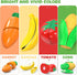 Cutting Play Food Toys for Kids, Pretend Kitchen Accessories, Fake Fruits/Vegetables Set with Storage Basket,