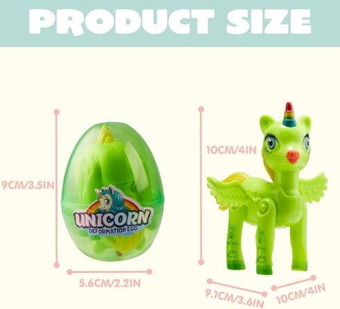 8 Pack 3.5" JOYIN Pre Filled Easter Egg with Unicorn Deformation Toys, Easter Party Favor for Girls Toddlers Kids Egg