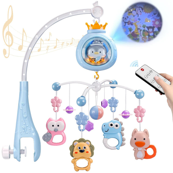 ZFSZSY Crib Mobile with Music and Lights,Mobiles for Cribs, Baby Mobile Arm Toys