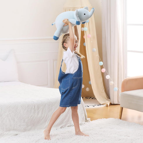 24", 4.2 WeBingo Weighted Elephant Stuffed Animals Pounds Blue Weighted Plush for Kids Adults Boys Girl, Cute Plushies