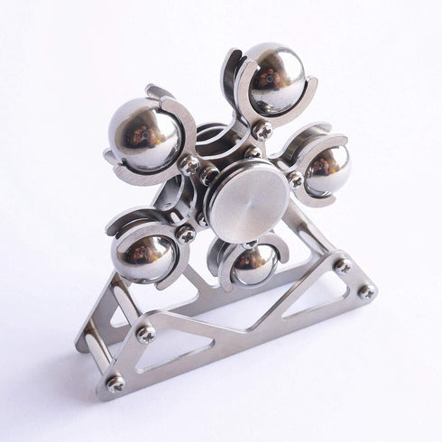Ferris Wheel Fidget Spinner - Kinetic Desk Toy with Stand, Metal Stainless Steel, High Speed Colorful Marble Rainbow,