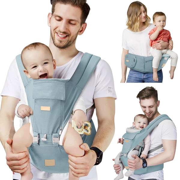 SNOOZYNEST Baby Carrier Newborn to Toddler with Hip Seat, Soft 6-in-1 Ergonomic All