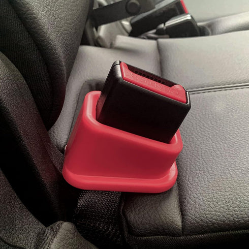 2-Pack Buckle Holder Compatible with Baby Seat, Keeps Buckle in Upright Position for Easier Buckling (Red, Regular)
