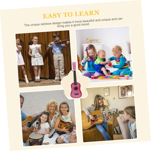 Toddler Toys 23 Inch Acoustic Guitar, Folk Vintage Stringed Instrument Wooden Guitar Birthday Present