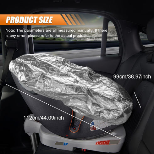 DUSCOKE Baby Car Seat Sun Shade Cover, Reflective Infant Car Seat Heat Protector with UV Protection, Dustproof Vehicle