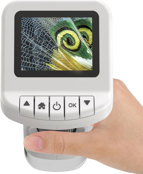 WSDMIC 1200X Handheld Portable Microscope for Kids Digital Scope 2.0" Screen Rechargeable STEM