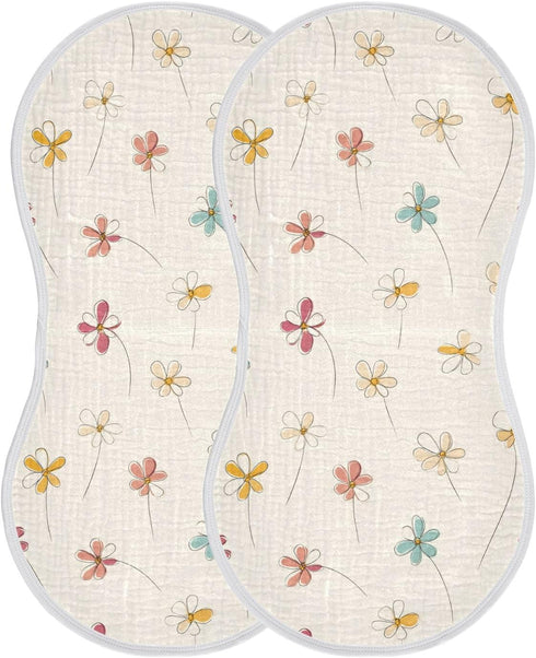 decor gift 4 Pack 22x11in Cotton Large Burp Cloths for Baby Good Absorbent? Daisy Flower Offwhite spit up Rags