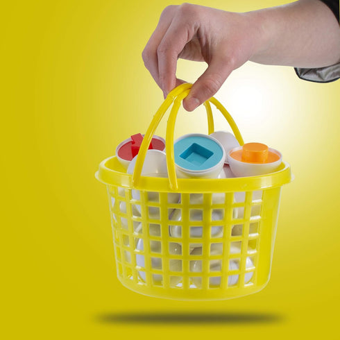 Prextex Easter Eggs Educational Puzzle in a Basket (12 Eggs) - Baby Easter Basket Toddler Toy Gifts