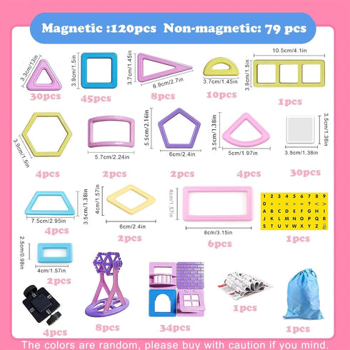 AOMIKS 199 PCS Mini Magnetic Building Blocks, 3D STEM Educational Toys for Girls & Boys, Birthday Gift for Ages 3-8