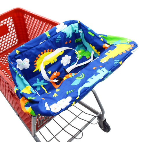 Portable Shopping Cart Cover - High Chair and Grocery Cart Covers for Babies, Kids, Infants & Toddlers (Simple Dinosaur)
