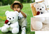 Teddy Bear Plush Stuffed Animal - Valentines Day Gift with Rose, 9.84 inches, White