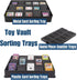 Toy Vault Trading Card Sorting Trays, 3-Pack 15-Slot Black Card Tray Organizer for CCG Games