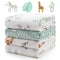 Momcozy Muslin Swaddle Blankets, 4-Pack Breathable and Skin-Friendly Receiving Blankets for Boys,