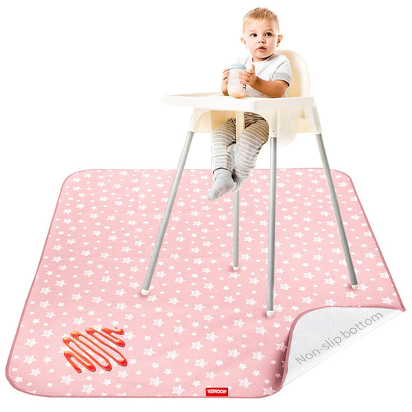 Baby Splat Mat Anti Slip Waterproof High Chair Mat, Baby Feeding Table