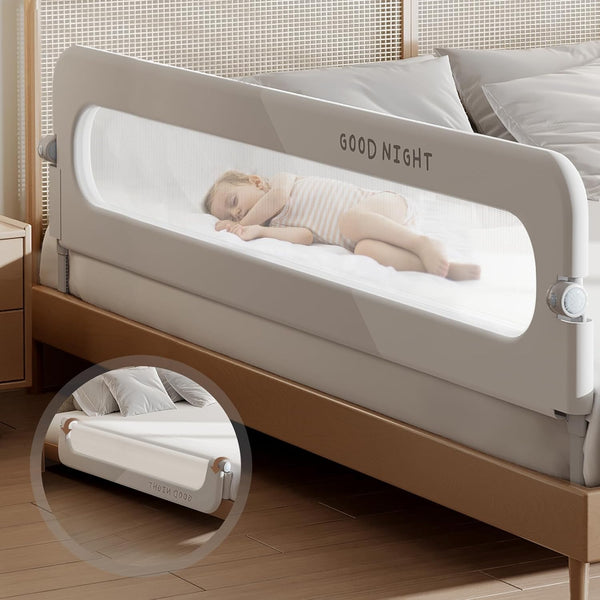 strenkitech Foldable Toddler Bed Rails - Kids Guard Bumper for Crib Safe Bed