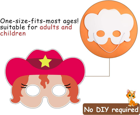 Blulu 16 Piece Farm Forest Animal Mask for Petting Zoo Birthday Christmas Costumes Dress-up Party