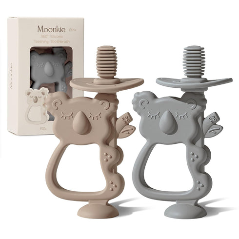Moonkie Teething Toy Set of 2, Safe & Easy to Hold BPA