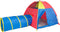 Pacific Play Tents 20414 Kids Hide-Me Dome Tent and Crawl Tunnel Combo, Large, Red/Yellow/Blue