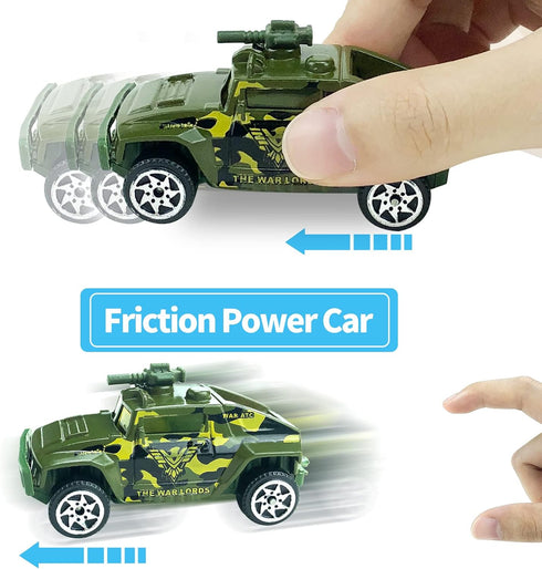 Diecast Military Vehicles Truck Set, Alloy Army Model Toys, Trucks, Tank, Helicopter, Mini Toy Car for Kids 3-6