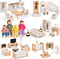 Toyssa Dollhouse Furniture Set, 36PCS Beech Wood and Plastic Miniature Doll House