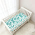 miaozhen 1 Pack 52x28 Cotton Baby Crib Sheets Soft Stretchy Vector Illustration Handdrawn Dog Cyan Unisex Child Crib