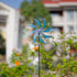 Metal Wind Spinner, Small Outdoor Wind Sculptures & Spinners for Garden Decor, Blue
