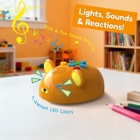 3-5, Apitor Robot Bear Screen-Free Coding Robot for Kids Ages First Coding Toy with Lights, Sounds & Alphabet Map, STEM