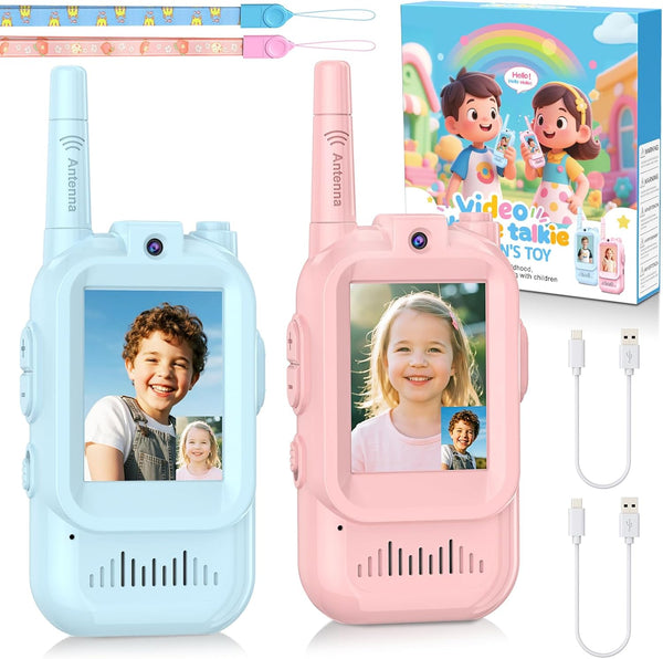 Alotwan Video Walkie Talkie for Kids - 2 Pack Rechargeable Kids Walkie Talkies