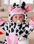 17-Inch 3+ 4 5 6 7 8 9 BABESIDE Baby Doll Girl - Soft Body Realistic Baby Doll with Blue Eyes and Cow Outfit