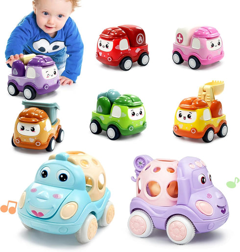 ZHENDUO BLASTER 8 Pack Mini Toy Cars for Toddlers 1-3, Pull Back Friction Powered Truck Toys for Kids