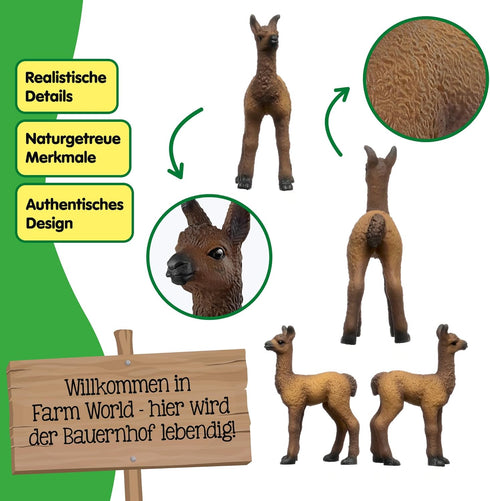 2" 3+ 14890 Schleich Farm World - Baby Llama Toy for Kids. Realistic, Hand-Painted Farm Animal Toys for Boys and Girls.