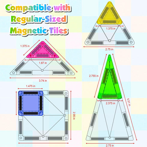 Magnetopia 40 Set 3+, Mini Magnetic Tiles with Iron Box, PCS Travel Magnetic Tiles, STEM Educational Building